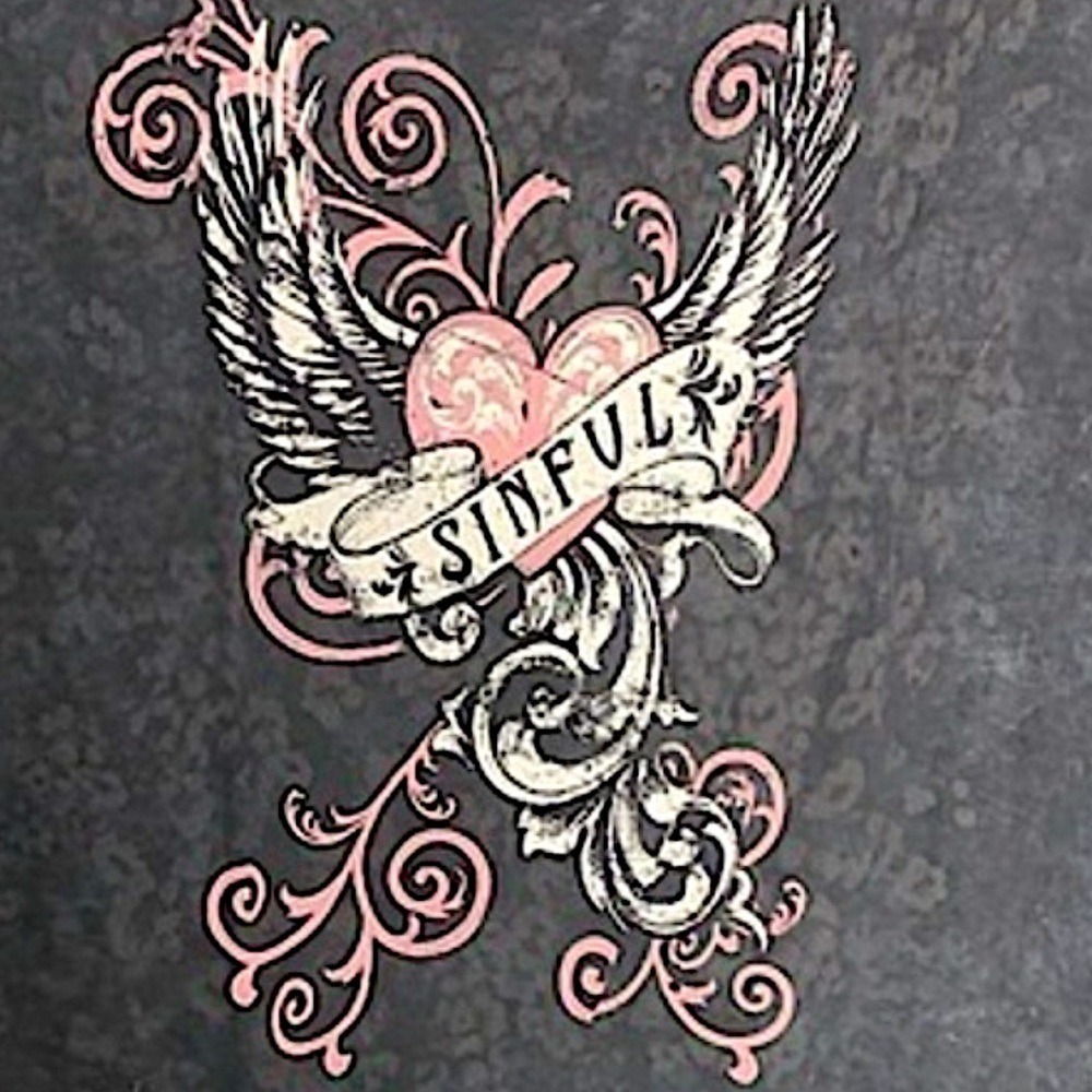 HOT TOPIC "Sinful" Winged Heart Cotton T-Shirt NWT Size 2X